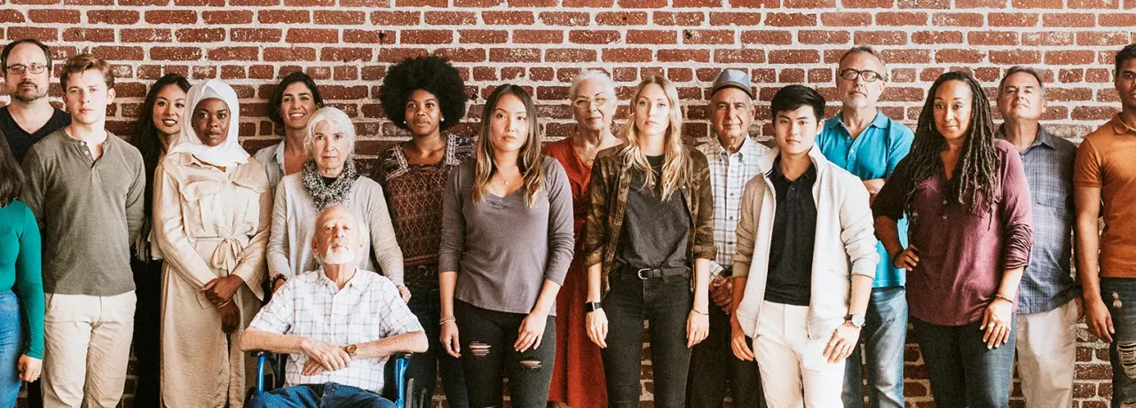 diverse community gathering at support center, candid photograph